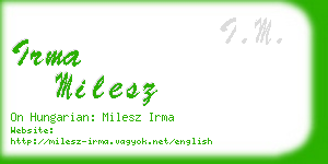 irma milesz business card